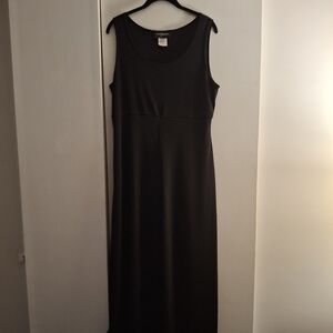 John Roberts Women's Black Sleeveless Scoop Neck Sheath Maxi Dress